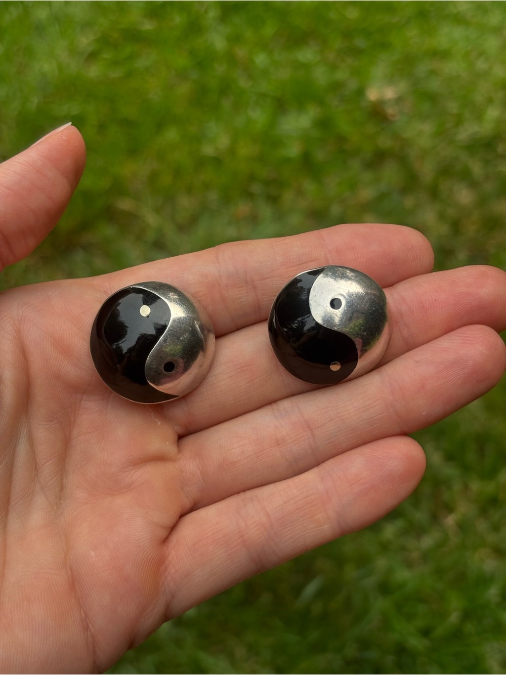 TAXCO modernist Ying yang earrings